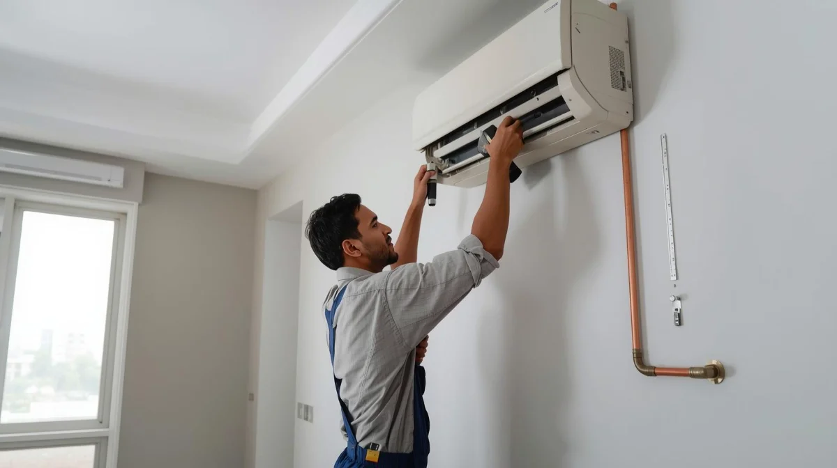Copper pipe insulation during AC installation