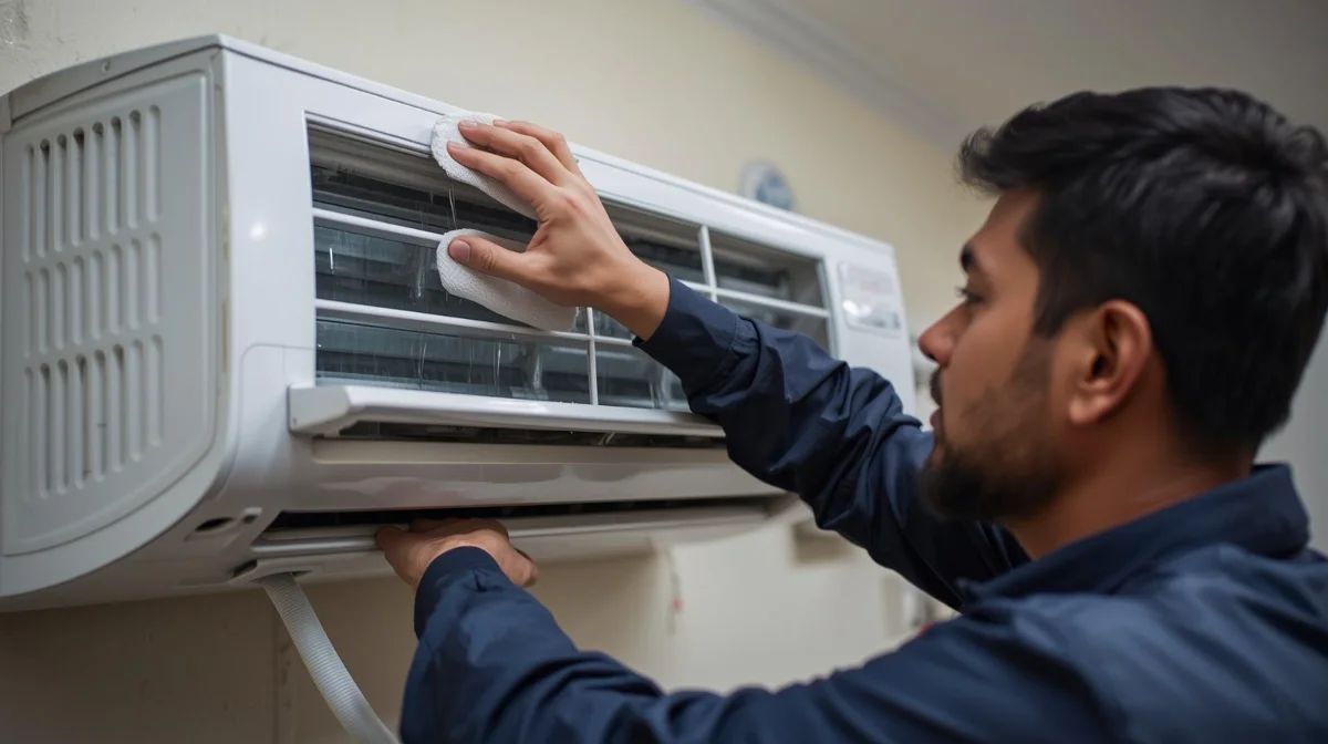 AC deep cleaned and serviced — after hydro wash