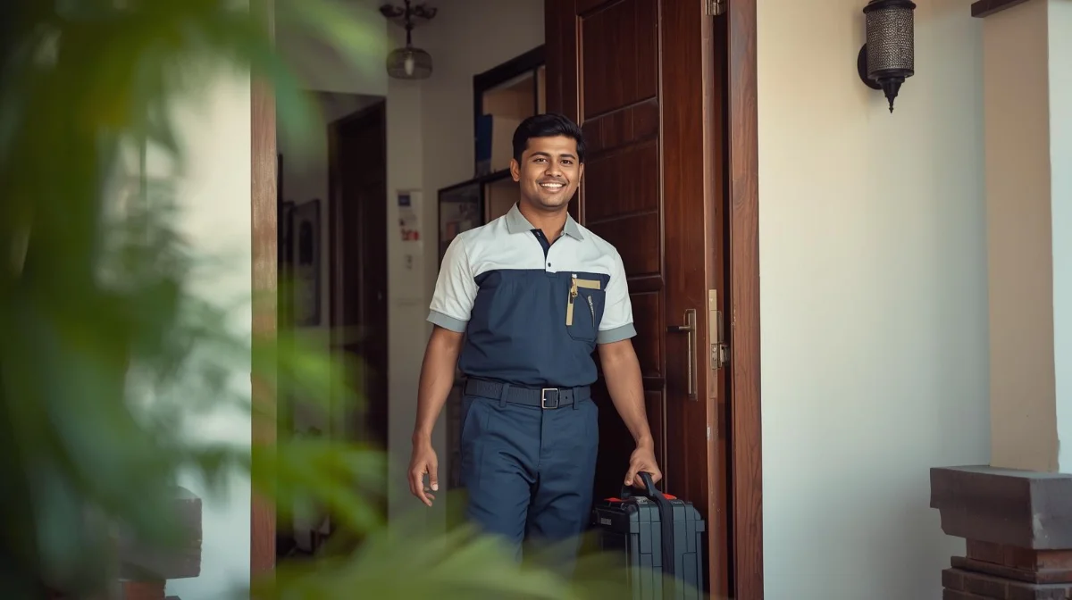 Rifat Refrigerator technician arriving at Dhaka home for doorstep repair
